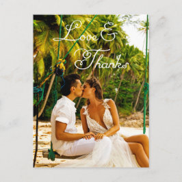 Romantische Script Wedding Danke Postcard Postkarte