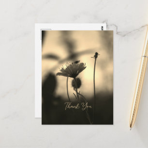 Romantische Sepia-Blume – Botanische Fantasy-Danke Postkarte
