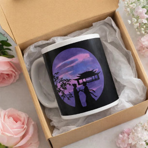 Romantische Silhouette Asiatische Mondlicht-Liebes Jumbo-Tasse