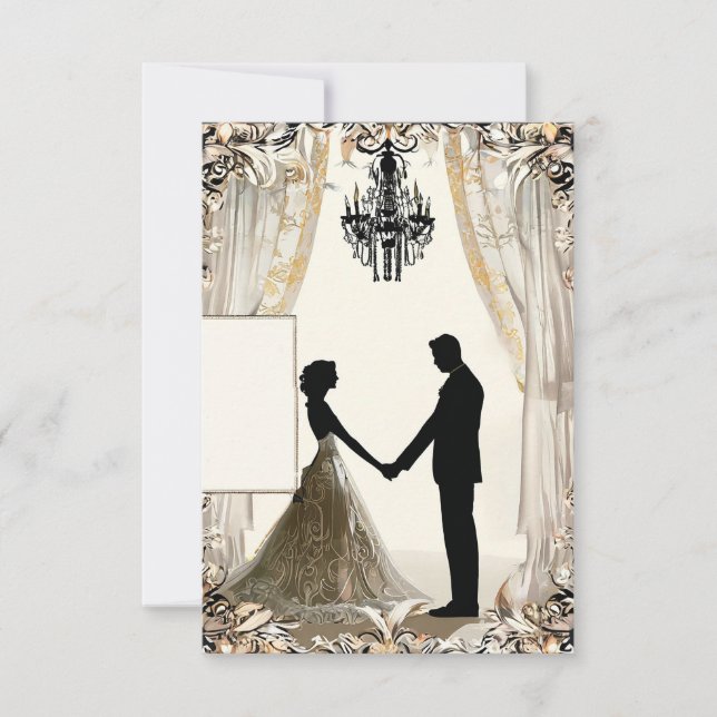 Romantische Silhouette eines Paares Einladung (Vorderseite)