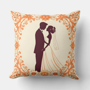 Romantische Silhouette eines Paares Kissen