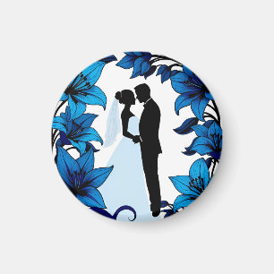 Romantische Silhouette eines Paares Magnet