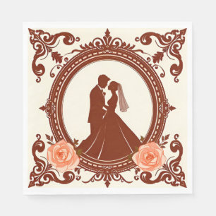 Romantische Silhouette eines Paares Serviette