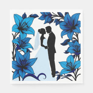 Romantische Silhouette eines Paares Serviette