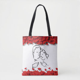 Romantische Silhouette Paar Glamour Hearths Tasche
