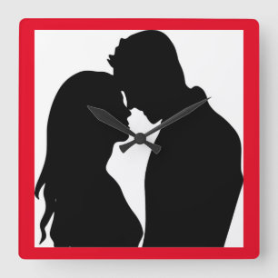 ROMANTISCHE SILHOUETTE QUADRATISCHE WANDUHR