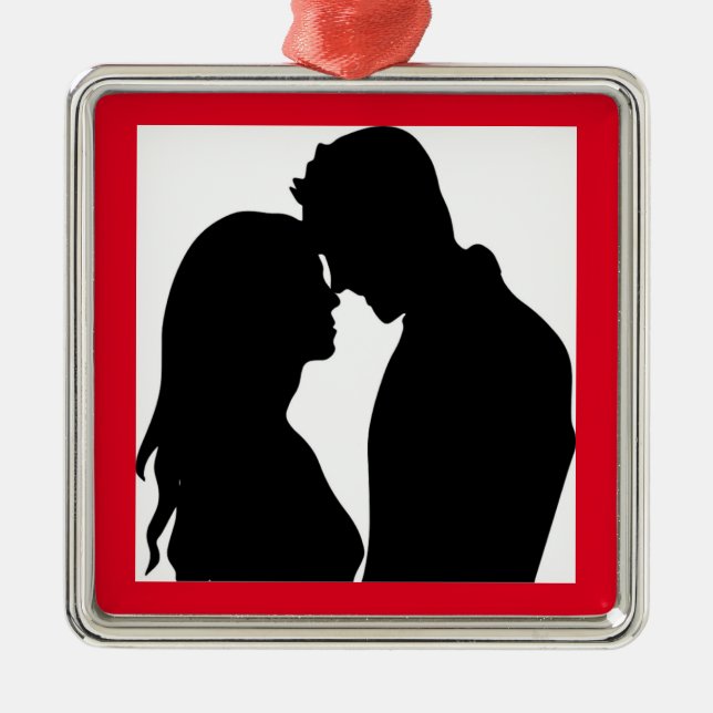 ROMANTISCHE SILHOUETTE SILBERNES ORNAMENT (Vorne)