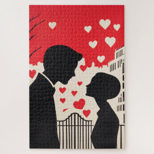 Romantische Silhouette Stadtbild Kunst