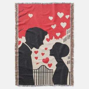 Romantische Silhouette Stadtbild Kunst Decke