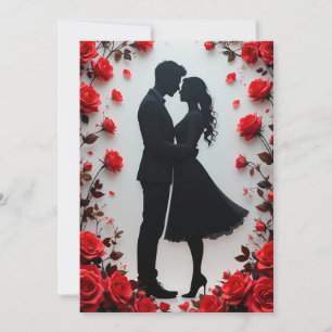 Romantische Silhouette von Couple Einladung
