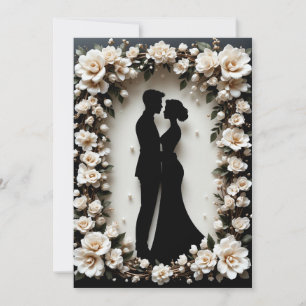 Romantische Silhouette von Couple Einladung
