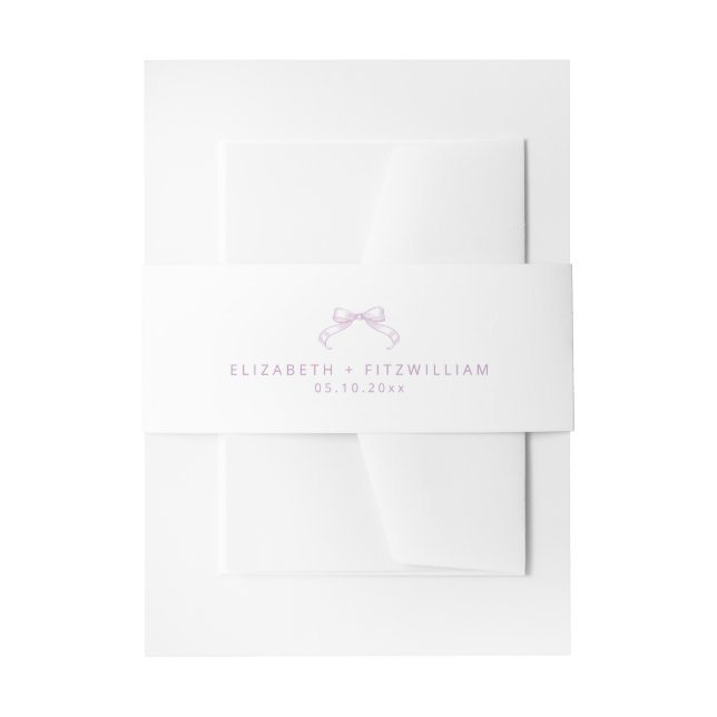 Romantische Sketched Bow Wedding Einladungsbanderole (Vorderseite Beispiel)