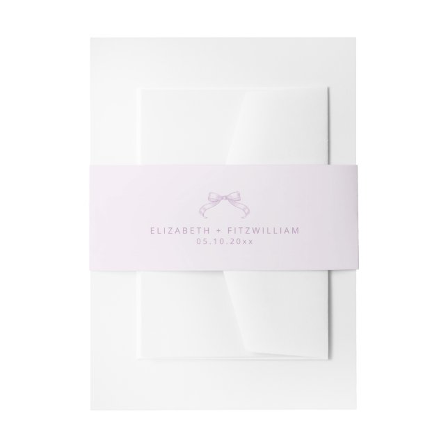 Romantische Sketched Bow Wedding Einladungsbanderole (Vorderseite Beispiel)
