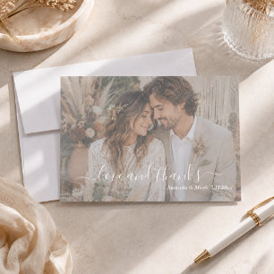 Romantische Skript-Liebe & Dankeschön-Foto-Boho-Ho Dankeskarte