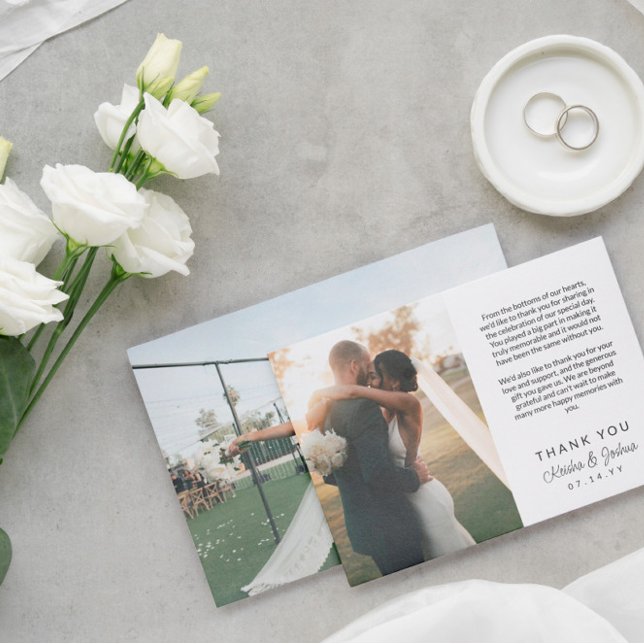 Romantische Skriptausdrucke Hochzeit Vielen Dank Dankeskarte (Von Creator hochgeladen)