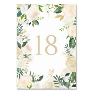 Romantische Soft Ivory Blume Wreath Wedding Tischnummer