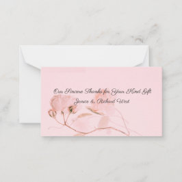 Romantische Soft Pink Rose Bud Wedding Vielen Dank Mitteilungskarte