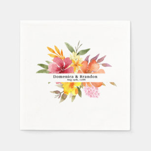 Romantische Sommergelbe Orangenblütenhochzeit Serviette
