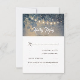 Romantische Sommernacht Rustikale Hochzeit RSVP Karte