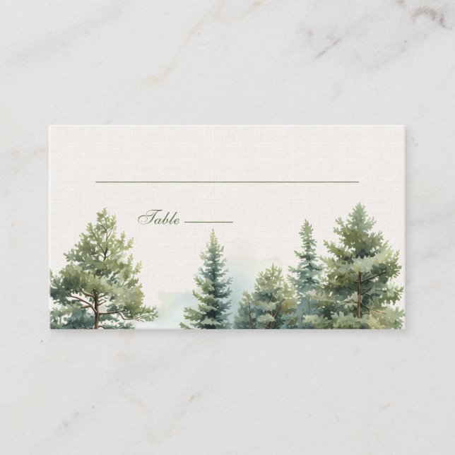 Romantische Sommerwald Hochzeit Platzkarte (Vorderseite)