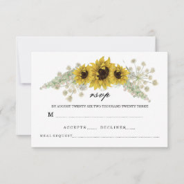 Romantische Sonnenblume RSVP Karte