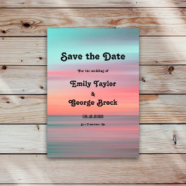 Romantische Sonnenuntergang Blue Sky Beach Hochzei Save The Date