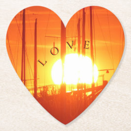 Romantische Sonnenuntergang LIEBE Herzlich Unterse Untersetzer