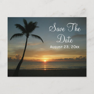 Romantische Sonnenuntergang Save the Date Hochzeit Ankündigungspostkarte