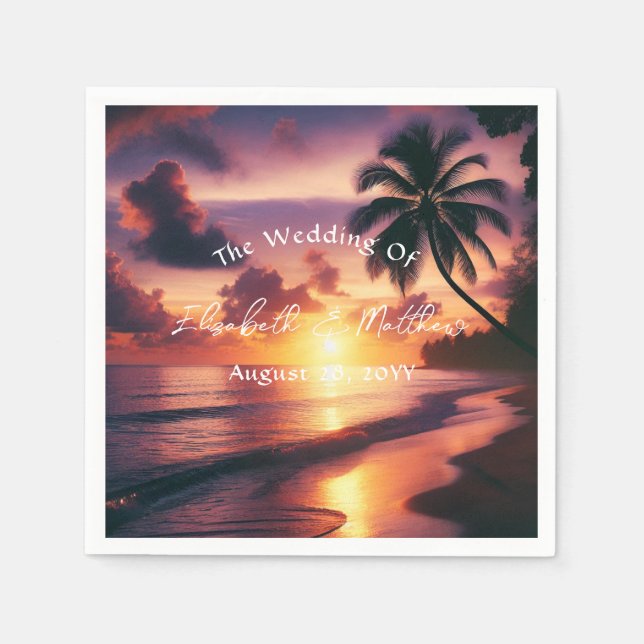 Romantische Sonnenuntergang Serviette (Vorderseite)
