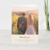 Romantische Sonnenuntergangs-Hochzeit Danke Karte