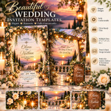 Romantische Sonnenuntergangs-Hochzeitseinladung |