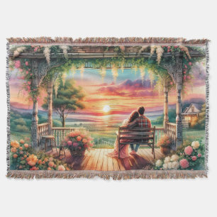 Romantische Sonnenuntergangs-Veranda-Illustration Decke