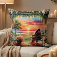 Romantische Sonnenuntergangs-Veranda-Illustration