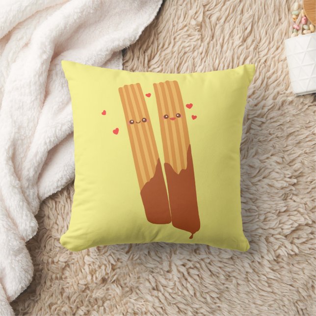 Romantische Spanische Churros mit Schokolade Kissen (Decke)