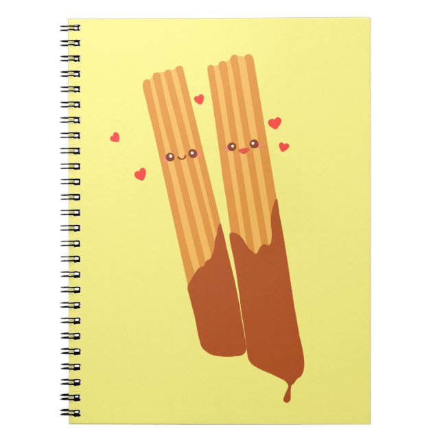 Romantische Spanische Churros mit Schokolade Notizblock (Vorderseite)