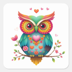 Romantische Sprudelsticker Quadratischer Aufkleber