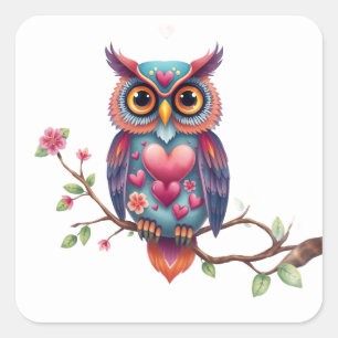 Romantische Sprudelsticker Quadratischer Aufkleber