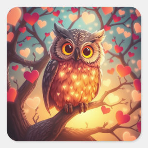 Romantische Sprudelsticker Quadratischer Aufkleber