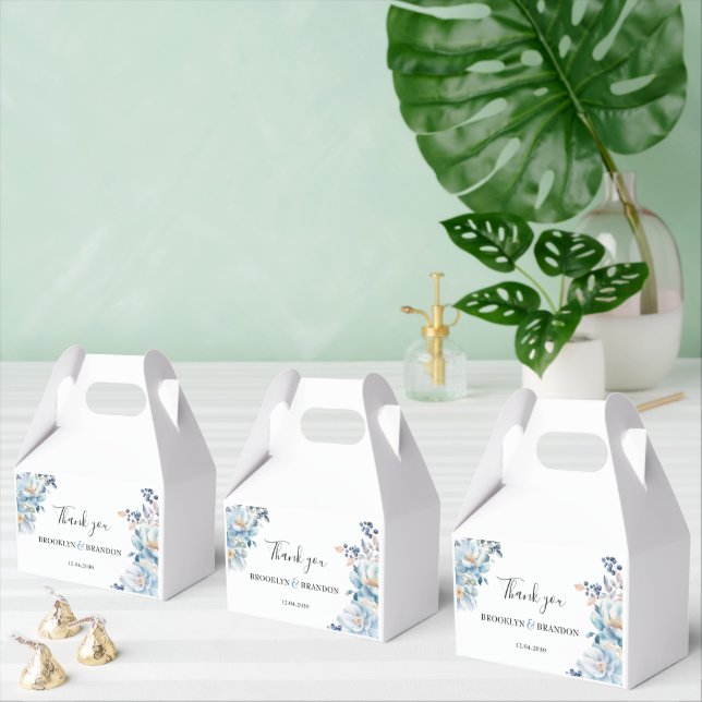 Romantische staubblaue Blumen Vielen Dank für Ihre Geschenkschachtel (Zahlreiche)