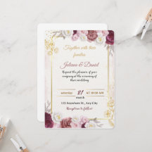 Romantische staubige Rosen-Blumen-Hochzeitseinladu