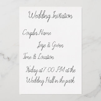 Romantische Sternennacht Brautpaar Hochzeitseinlad Folieneinladung