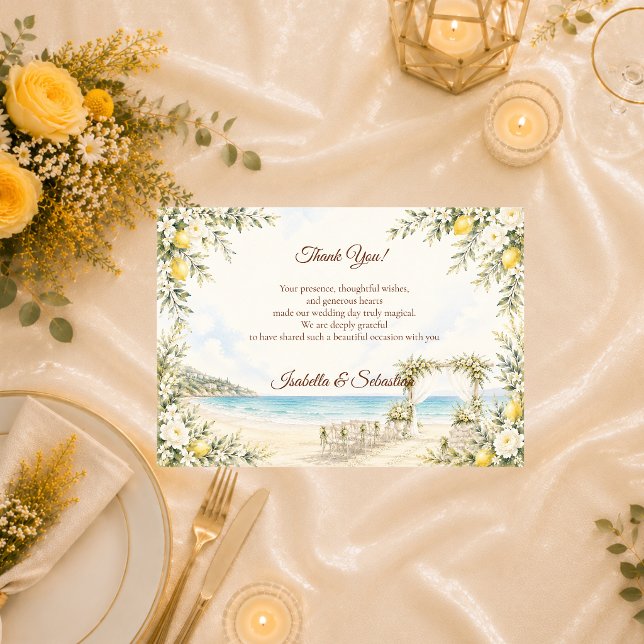 Romantische Strandhochzeit Dankeskarte (Von Creator hochgeladen)