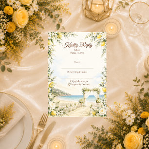 Romantische Strandhochzeit RSVP Karte
