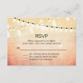 Romantische String Lights RSVP Cards Karte