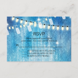 Romantische String Lights RSVP Cards Karte