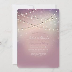 Romantische Strung Lights Engagement Party Einladu Einladung