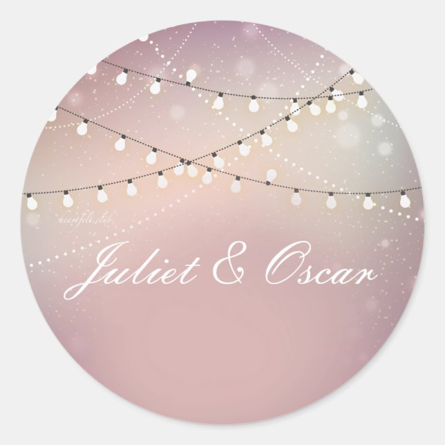 Romantische Strung Lights Stickers (Vorderseite)