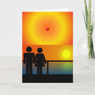 Romantische Sunset Grußkarte Karte