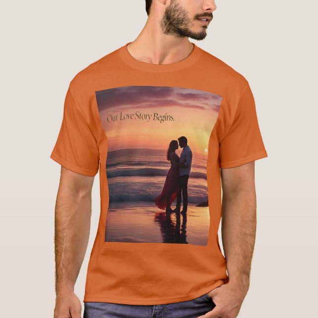 Romantische Sunset Liebe Story Mens Tshirt (Vorderseite)