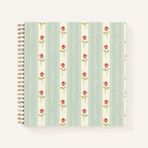 Romantische süße Shabby-chic- botanische blaue Kun Notizbuch